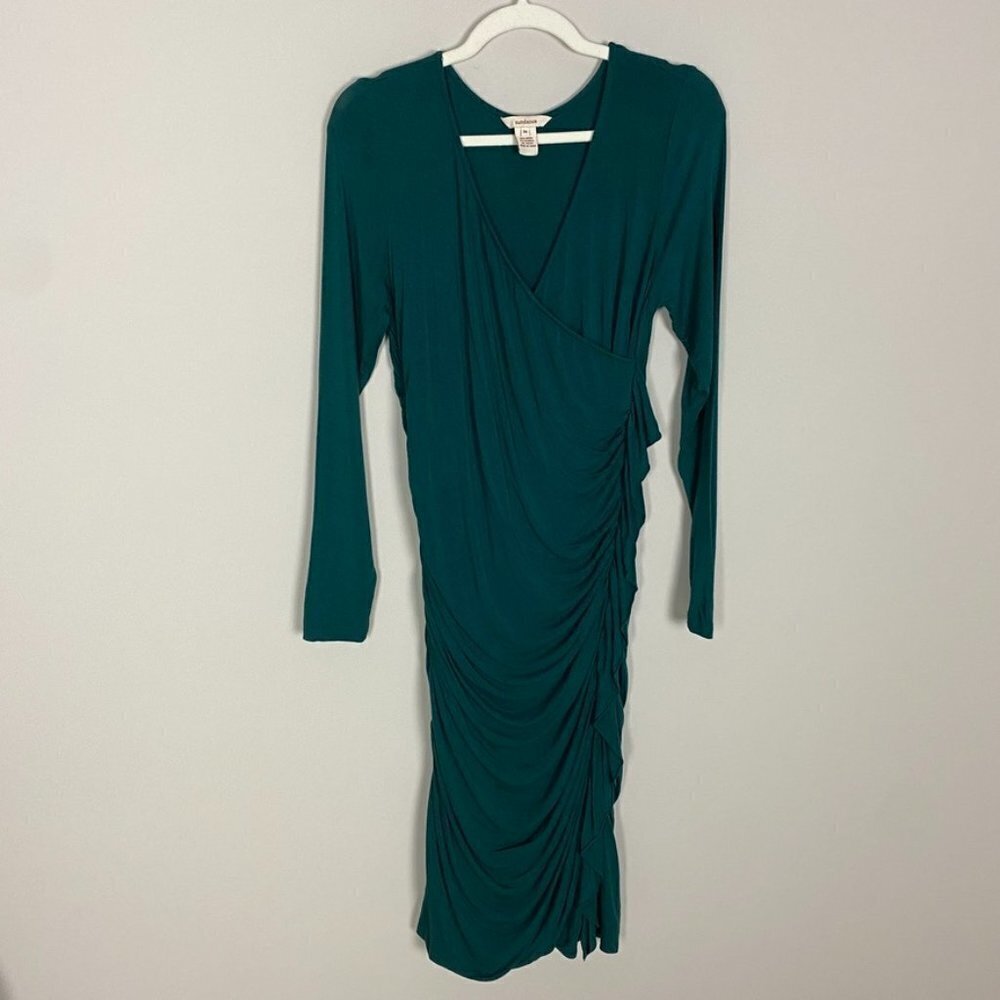 Sundance Bodycon Surplice Dress Womens Medium M Long Sleeve